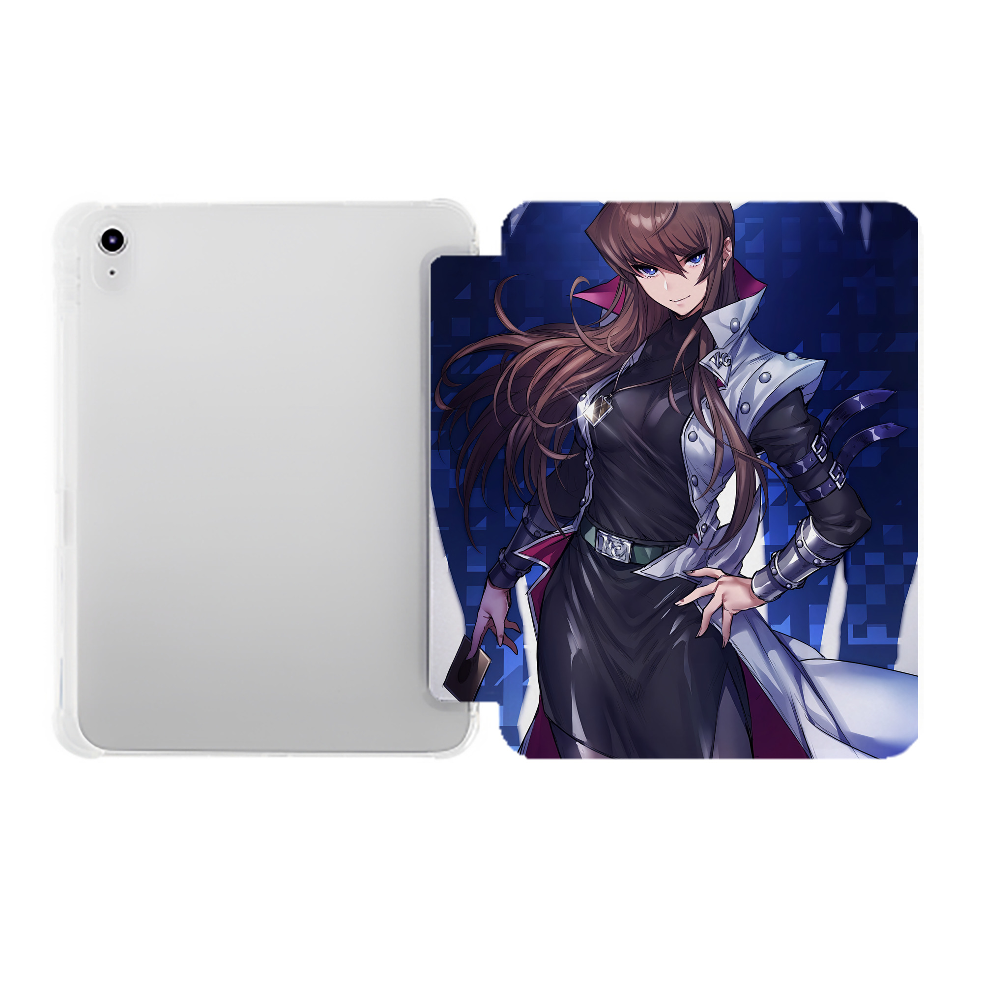 （画像用） 遊☆戯☆王 Yu-Gi-Oh! IPad ケース ペン収納付き 三つ折りスタンド PUレザー×シリコン 対応機種9.5/10.5/10.9インチ